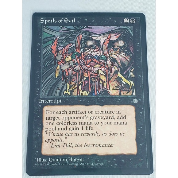 Spoils of Evil Ice Age 1995 MTG Black Interrupt Old Border Vintage Card - Picture 10 of 11